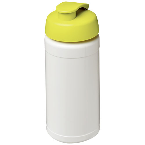 Bidon de sport Baseline personnalisable 500 ml Blanc et Citron vert
